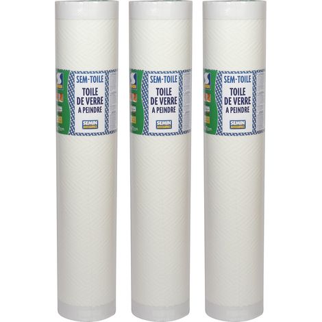Toile de Verre Semin, Motif Chevron, rouleau 50 x 1 m, Lot de 3