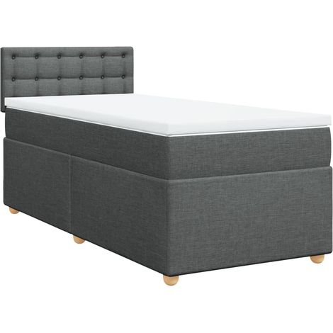 Maison Exclusive - Giroletto a Molle con Materasso Grigio Scuro 90x200 cm Tessuto