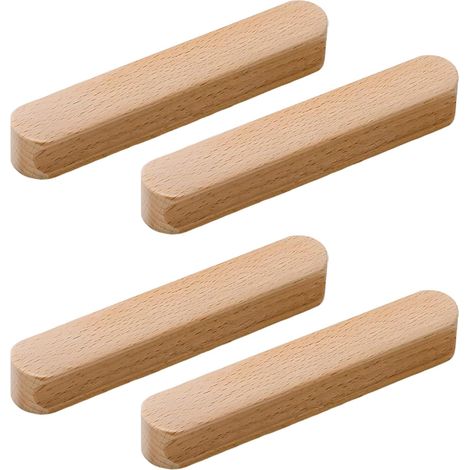 Poignées de meuble rectangulaires en bois massif, robustes et (1/5)