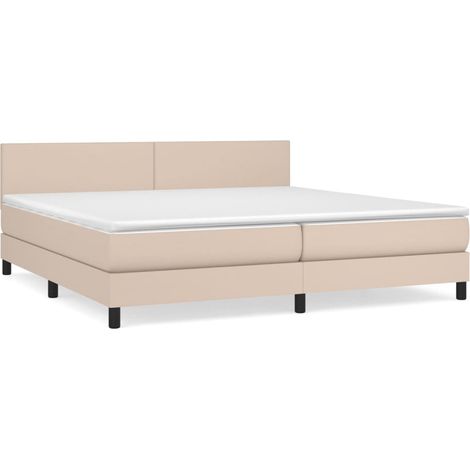 Maison Exclusive - Giroletto a Molle con Materasso Cappuccino 200x200cm Similpelle (1/5)