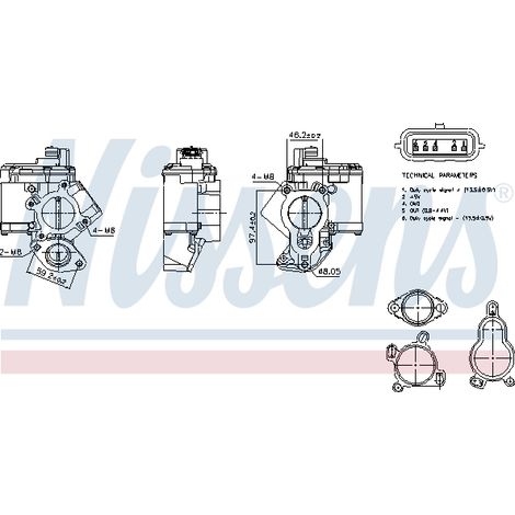 Vanne EGR Nissens 98463 NISSAN 1471000Q0Y 147100385R 147105543R 147106341R