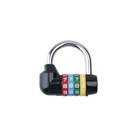 Cadenas à combinaison 4 chiffres noir, antivol pour vélo, armoire, portail – (1/5)