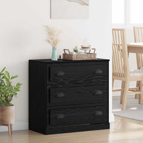 Sideboard Schwarz Eichen-Optik 70 x 35,5 x 67,5 cm