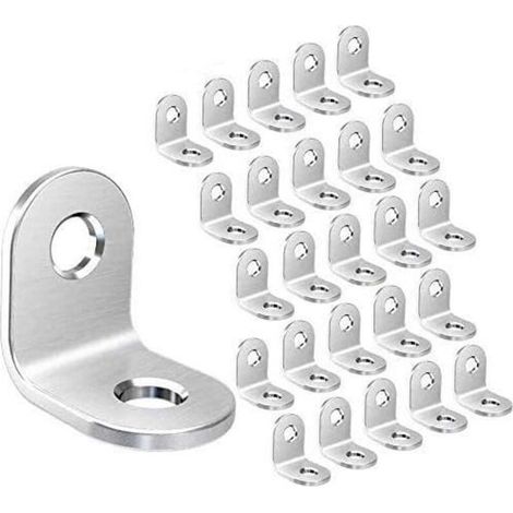 Packung mit 50 Edelstahl-Winkelverbindern (90°) – 20 mm x 20 mm x 16 mm – für Möbelbefestigung und -montage