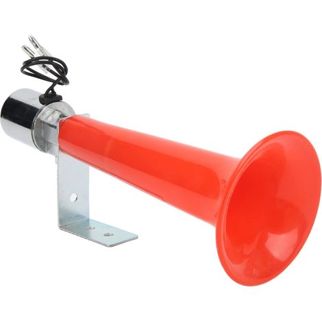 Klaxon à Air comprimé Rouge 180DB Klaxon de Signal de Caravane 12V/24V Universellement Applicable Klaxon de Sifflet Turc de 220 Mm pour Voitures Camions SUV Motos (1/5)