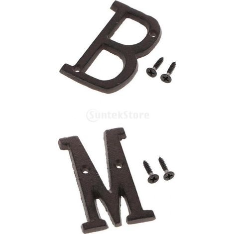 2x Lettres autocollantes pour porte de maison Bm (1/5)