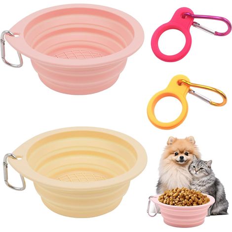 2 Pack Collapsible Silicone Dog Cat Bowls, BPA Free (1/5)