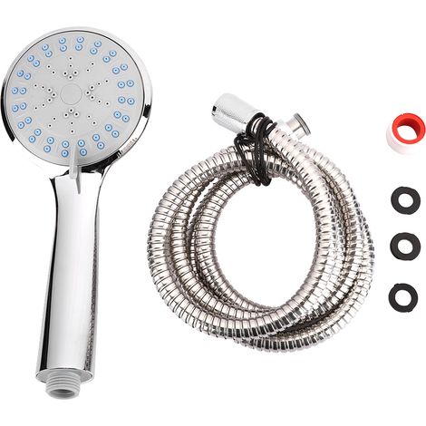 Tête de Douchette Manuelle 3 Fonctions avec Flexible pour Économie d'Eau sous Pression 0-0.6Mpa (1/5)
