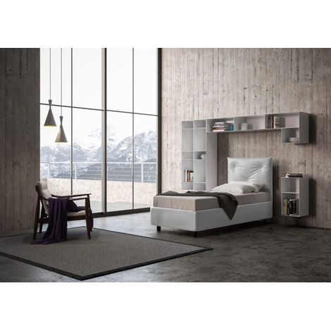 Letto singolo APPIA color BIANCO con contenitore (1/5)