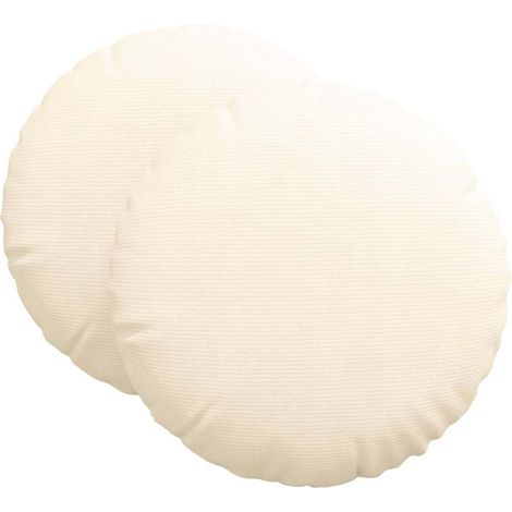 Cojines para asiento 2 pcs Crema Ø60 x 21 cm Tela de pana vidaXL