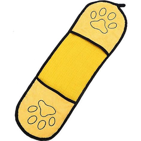 Schnelltrocknendes Haustierhandtuch für Hunde und Katzen – 62 x 23 cm, gelb (1/5)