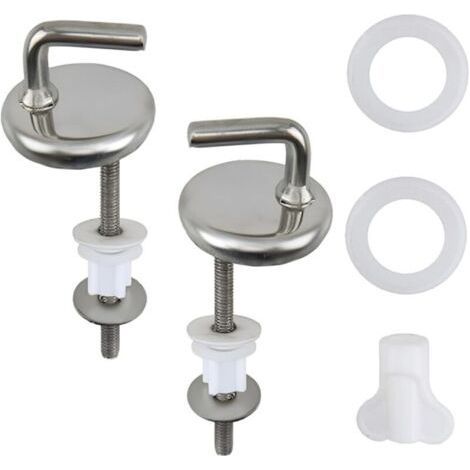2 Piece Toilet Lid Accessories, Hinges, Fixings with Accessories and Replacement Parts for Most Standard Toilets (1/5)