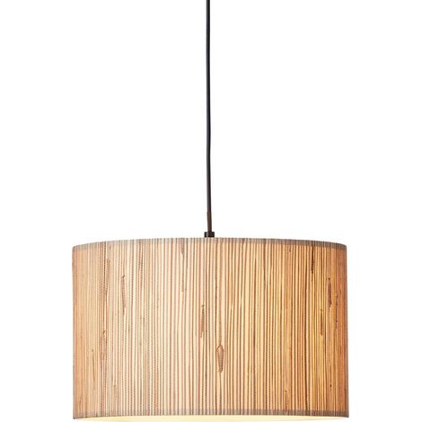 Endon Longshore Lampada da soffitto a sospensione singola, alghe naturali, nero opaco (1/5)