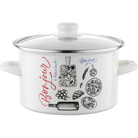 Vaso dritto in smalto Bonjour, 20 cm, 3,75 l, Z/P MG