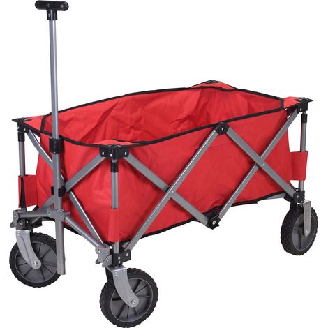 Carrello da spiaggia pieghevole 79x107x54cm colore rosso