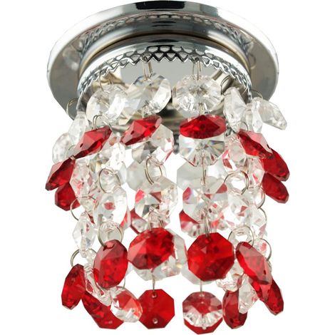 Spot encastré rond chromé cristal rouge MR16 Candellux