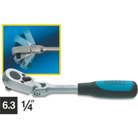 Hazet 863G Cliquet réversible a cardan/carré massif 6,3 mm longueur 135 mm (1/2)