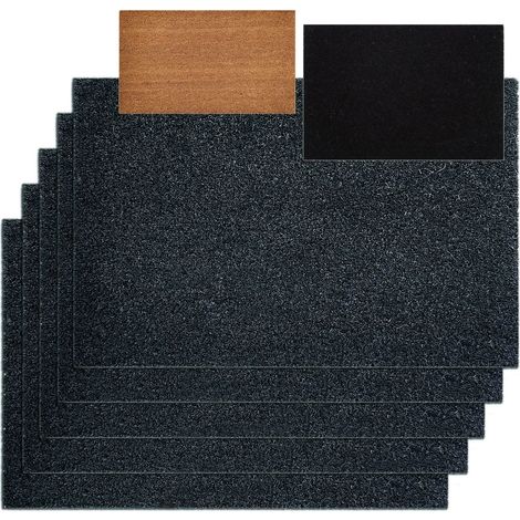 Lot de 5 Paillassons en Coco Naturelle Tapis d'Entrée Antidérapant Uni Épaisseur 1,6 cm - PANGIVO (1/5)