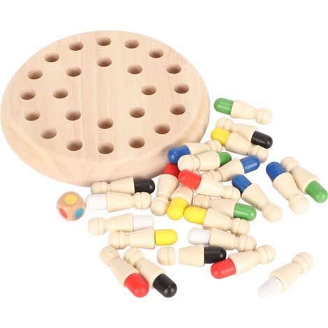 Jeu de mémoire en bois - Échecs à bâtonnets colorés, jouet interactif parent-enfant, divertissement éducatif pour enfants (1/5)
