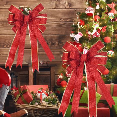 Nœud De Noël - Pour Arbre De Noël Et Couronnes - Intérieur Extérieur - Multicolore - 1 Pièce (1/5)