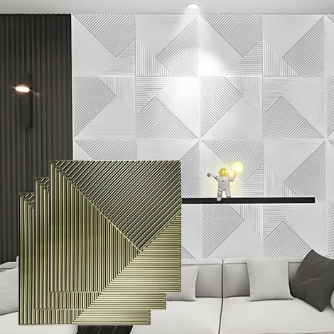 Panneau Murale 30x30cm, Sans support adhésif - Lot de 12 Panneaux Studio - Acoustique DIY Chambre-Champagne Or pour Anti-Bruit, Isolation et Bureau (1/5)