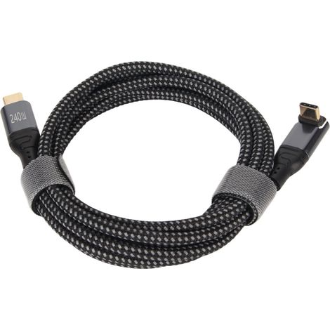 Cavo dati USB-C intrecciato, compatibile con la ricarica rapida da 240 W, chip EMarker, cavo dati da Type-C a Type-C, compatibile con MacBook Pro, iPad, Samsung S24 e altri dispositivi, universalmente (1/4)