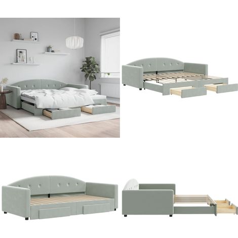 Lit de jour avec gigogne et tiroirs sans matelas 100x200 cm - Canapé Lit - Lit Gigogne - Lit D'appoint - Meuble Multifonctionnel - Rangements Intégrés - Home & Living (1/5)