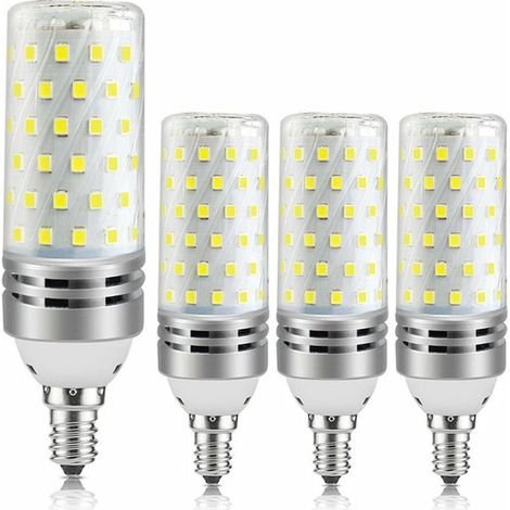 Ampoule LED 16W utilisée 3000K, équivalent halogène 100W 120W, 1600LM, lampe 360°, AC 175-265V, non dimmable, ampoule bougie LED E14, blanc chaud (1/4)