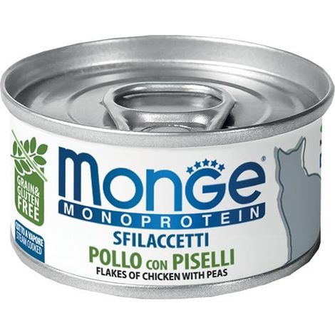 MONGE SCATOLETTA CIBO UMIDO GATTO SFILACCETTI POLLO E PISELLI 80GR