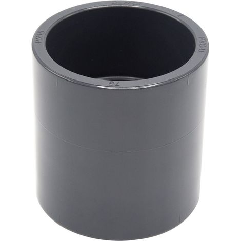 1 Manchon PVC-U 75 mm, Butée interne PN16, Raccord droit pour piscine arrosage bassin (1/5)