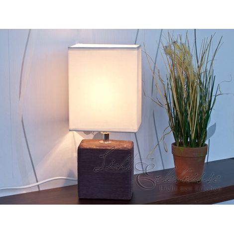 Lampe de chevet 30 cm E14 Marron Blanc Moderne Lampe de table (1/5)
