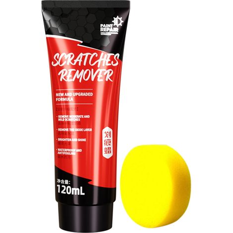 Sponge De Réparation De Rayures - Produit Pour Retoucher Les Rayures Sur Peinture Automobile - 120 ml - Pour Intérieur Et Extérieur De Véhicule - 1 Pièce (1/5)