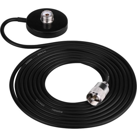 Antenne Magnétique VHF/UHF pour Voiture avec Câble et Support Auto
