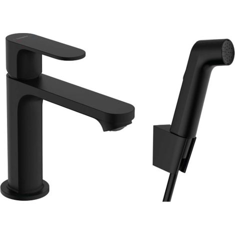 Hansgrohe Rebris S - Grifo de lavabo con ducha de bidé, negro mate 72215670 (1/2)