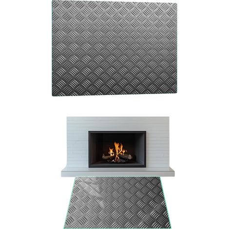 CHIMENEA DE CRISTAL BASE DE CRISTAL TEMPLADO DIMENSIONES 52x30cm GRÁFICOS METAL (1/5)