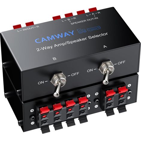 Sélecteur Enceintes 2 Zones Switch Box Passif 2 Voies 1 ampli vers 2 paires enceintes, lecture simultanée possible,2 amplis vers 1 paire enceintes,commutation audio 4–16Ω,150W RMS