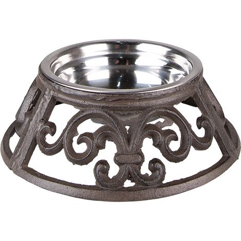 Gamelle pour Chien et Écuelle pour Chat en Fer, Récipient Alimentaire Marron 23 x 7 cm - PANGIVO