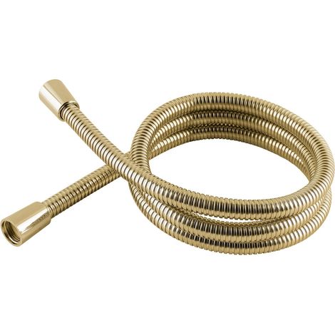 MX Group 1.5 m Stainless Steel Hi Flow Double Interlock Shower Hose Gold Effect (1/5)