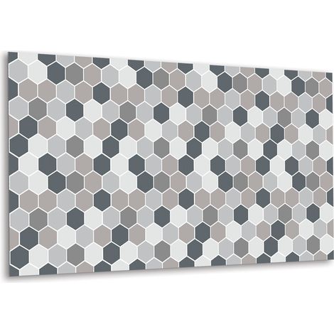 Panneau mural en vinyle autocollant - Lambris PVC - 100 cm x 50 cm - Structure en nid d'abeille (1/5)