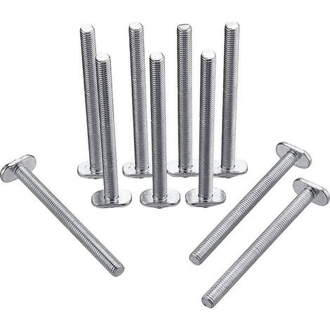 10 pezzi Bullone a T Strumento di fissaggio Vite M8X100mm Perno filettato Dado a T Vite scorrevole per lavorazione del legno Strumento per guida obliqua (1/5)