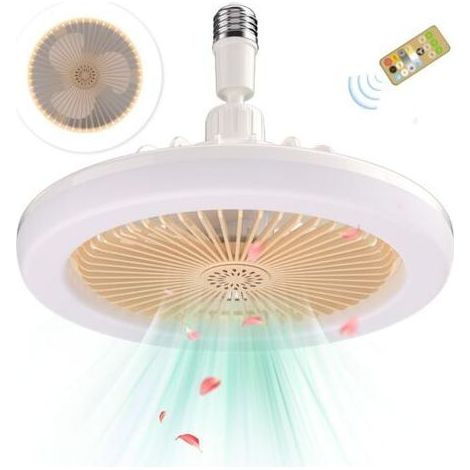 Deckenventilator mit Fernbedienung, leicht, dimmbar, E27-LED, smart, 3 Geschwindigkeitsstufen, für Wohnzimmerdecken (1/5)