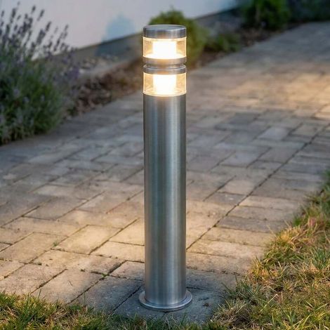 [GEBRAUCHT] B-Ware Lindby Wegeleuchte Gartenleuchte Lanea LED Pollerleuchte Edelstahl grau IP44 (1/2)