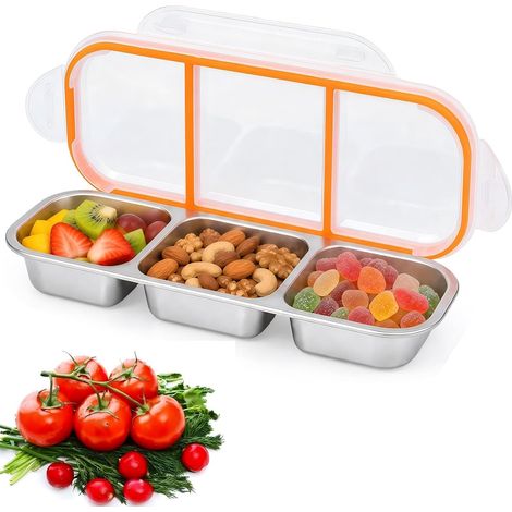 Boîte à encas inox avec compartiments étanche, Bento box acier inoxydable pour repas, Lunch box enfants adulte école bureau camping (1/5)