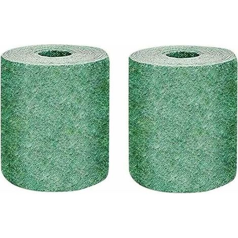 2 Pack Rouleau de tapis de semences de gazon, tapis de culture d\'herbe biodégradable 10FT, tapis de semences de gazon engrais jardin pique-nique jardinage tapis de plantation de pelouse 20 × 300cm (1/5)