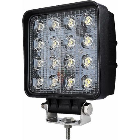 Faro da lavoro 16 LED Epistar a largo raggio freddo 48W IP67 (1/5)