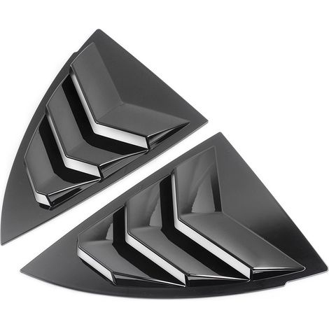 Suitable for Tesla Model Y rear quarter window sunshade with louvers - Tesla aftermarket body wrap - gloss black (1/4)