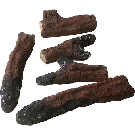 Bûches décoratives en céramique pour cheminée éléctrique