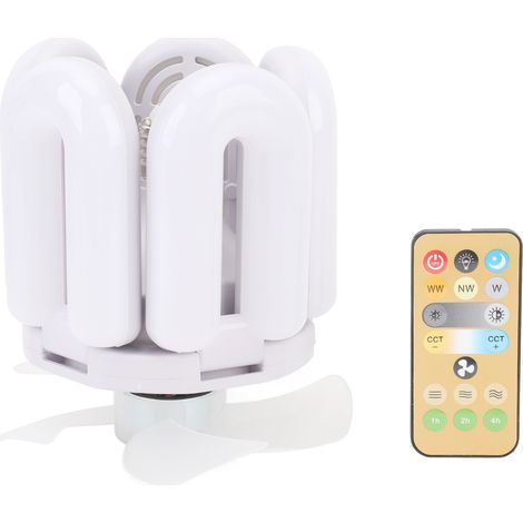 Deckenventilator mit dimmbarer LED-Beleuchtung, 5 U-förmigen Flügeln, Fernbedienung, 3 Geschwindigkeitsstufen und 3 Farbtemperaturen (1/5)