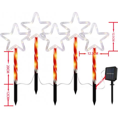 Piquets lumineux LED de Noël panneau étoile extérieur, coque PS, IP65, non réglable, décoration festive pour jardin et cour CT-1 (1/5)