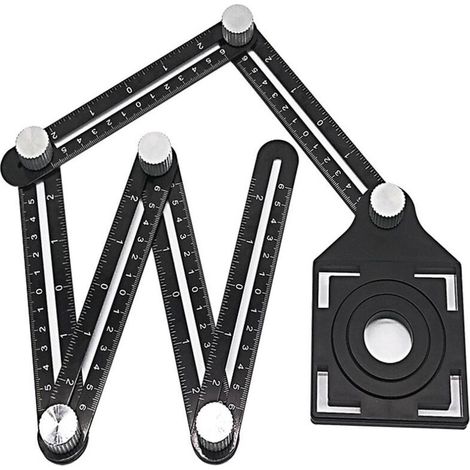 Aluminum Alloy Hex Angle Finder - Universal Protractor - Universal Aperture Finder - Upgraded Aluminum Alloy Ruler - Multi-Angle Measuring Tool (1/5)